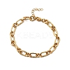 304 Stainless Steel Link Chain Bracelets for Women Men BJEW-A050-01G-4