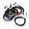Natural Lava Rock and Non-Magnetic Synthetic Hematite Beads Braided Bead Bracelets BJEW-JB03975-2