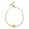 304 Stainless Steel Glass Beads Link Chain Bracelets BJEW-A036-14G-02-2