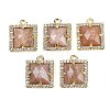 Natural Sunstone Faceted Square Charms G-I375-06G-06-1