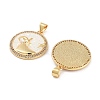 Brass Micro Pave Clear Cubic Zirconia Pendants KK-L213-010G-05-2