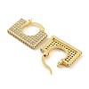 Rectangle Shape Brass Micro Pave Clear Cubic Zirconia Thick Hoop Earrings EJEW-Q785-04G-2
