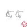 Rhodium Plated 925 Sterling Silver Stud Earrings RF3970-3-1