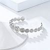 Flat Round 304 Stainless Steel Cuff Bangles for Women FS-WG0757B-02-1