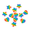 Yilisi 12Pcs 2 Style Plastic Stripe Pendants KY-YS0001-03-12