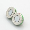 Platinum Plated Oval Alloy Enamel Magnetic Clasps with Loops ENAM-P101-M-4