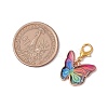 12Pcs 12 Colors Butterfly Alloy Enamel Pendant Decorations HJEW-JM02852-3