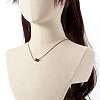 Pearl Luster Plated Round Faceted Natural Agate Pendant Necklace NJEW-JN03657-02-3