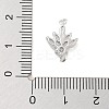 Brass Pave Clear Cubic Zirconia Leaf Links Connector Charms LS-KK-Z061-02P-01-3