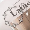 304 Stainless Steel Link Bracelets for Women LS-BJEW-Q041-01B-P-1