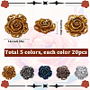 SUNNYCLUE 100Pcs 5 Colors Electroplated Resin Cabochons CRES-SC0002-61-2