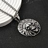 304 Stainless Steel Indian Head Skull Pendant Necklaces for Women Men NJEW-Z076-03AS-2