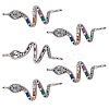 5Pcs Brass Micro Pave Cubic Zirconia Links Connectors ZIRC-SZ0002-80P-1