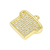 Brass Micro Pave Clear Cubic Zirconia Charms KK-L238-18G-2
