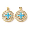 Rack Plating Brass Micro Pave Cubic Zirconia Pendants KK-P268-08A-G-2