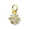 Brass Micro Pave Clear Cubic Zirconia Charms KK-H475-59G-07-1