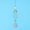 Rose Quartz Moon Sun Catcher Hanging Ornaments HJEW-PW0002-11C-1