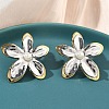 Two Tone 304 Stainless Steel Acrylic Imitation Pearl Stud Earrings EJEW-B156-16GP-1