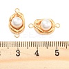304 Stainless Steel Pave ABS Pearl Connector Charms STAS-S131-01G-3