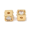 Brass Cubic Zirconia Beads KK-Q030-14A-G-2