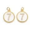 Brass Micro Pave Clear Cubic Zirconia Charms ZIRC-I052-16G-07-2