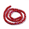 Electroplate Opaque Solid Color Glass Beads Strands EGLA-A044-P4mm-L22-2
