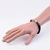 Natural Dyed & Heated Black Agate & Gemstone Beads Stretch Bracelets BJEW-JB02510-01-3