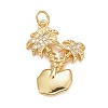 Rack Plating Brass Micro Pave Clear Cubic Zirconia Pendants KK-M229-35G-1