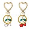 Cherry Alloy & Glass Pendant Decoration HJEW-SW00115-01-1