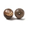 Walnut Wood with Resin Gold Foil Beads WOOD-G025-01B-1