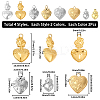 16Pcs 8 Style 304 Stainless Steel Pendants STAS-SC0006-20-2