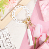 2Pcs Acrylic & Zine Alloy & PU Pendant Decoration KEYC-CL0001-44B-3