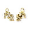 Real 18K Gold Plated Brass Micro Pave Clear Cubic Zirconia Charms KK-E068-VB411-6-1