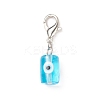 Evil Eye Lampwork Column Pendant Decorations HJEW-JM00742-01-2