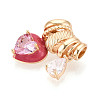 Brass Pave Cubic Zirconia Pendants KK-T072-41G-2