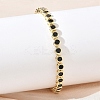 Brass Pave Cubic Zirconia Flat Round Link Chain Bracelets KK-CBA6980-17G-A-3