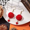 Resin Pendants Earrings EJEW-JE06014-2