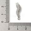 Rack Plating Brass Micro Pave Clear Cubic Zirconia Horn of Plenty/Italian Horn Cornicello Connector Charms KK-A229-04P-3