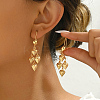 Elegant Brass Heart Tassel Hoop Earrings MS0806-1