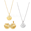 2Pcs 2 Colors Stainless Steel Shell Shape Locket Pendant Necklaces Set NJEW-FI0001-28-1