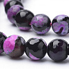 Dyed Natural Fire Crackle Agate Beads Strands X-G-Q462-125A-6mm-3