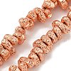 Electroplated Natural Lava Rock Beads Strands G-I360-U01-03-1