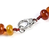 Natural Red Agate Rondelle Graduated Beaded Necklaces for Women Men NJEW-K388-02S-3