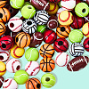 140Pcs 7 Styles Sport Opaque Acrylic Beads MACR-PA0001-08-6