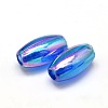 AB Color Plated Rice Electroplated Eco-Friendly Transparent Acrylic Beads PACR-I002-27-2
