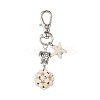 Starfish & Round Synthetic Turquoise Pendant Decorations HJEW-JM03276-4