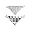 Brass Micro Pave Clear Cubic Zirconia Connector Charms KK-E068-VC480-1
