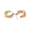 Rhombus 201 Stainless Steel Half Hoop Earrings for Women EJEW-G385-31G-2