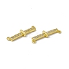 Rack Plating Brass Micro Pave Clear Cubic Zirconia Connector Charms KK-C007-37G-I-3
