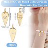 10Pcs Brass Micro Pave Cubic Zirconia Pendants KK-BBC0015-25-2